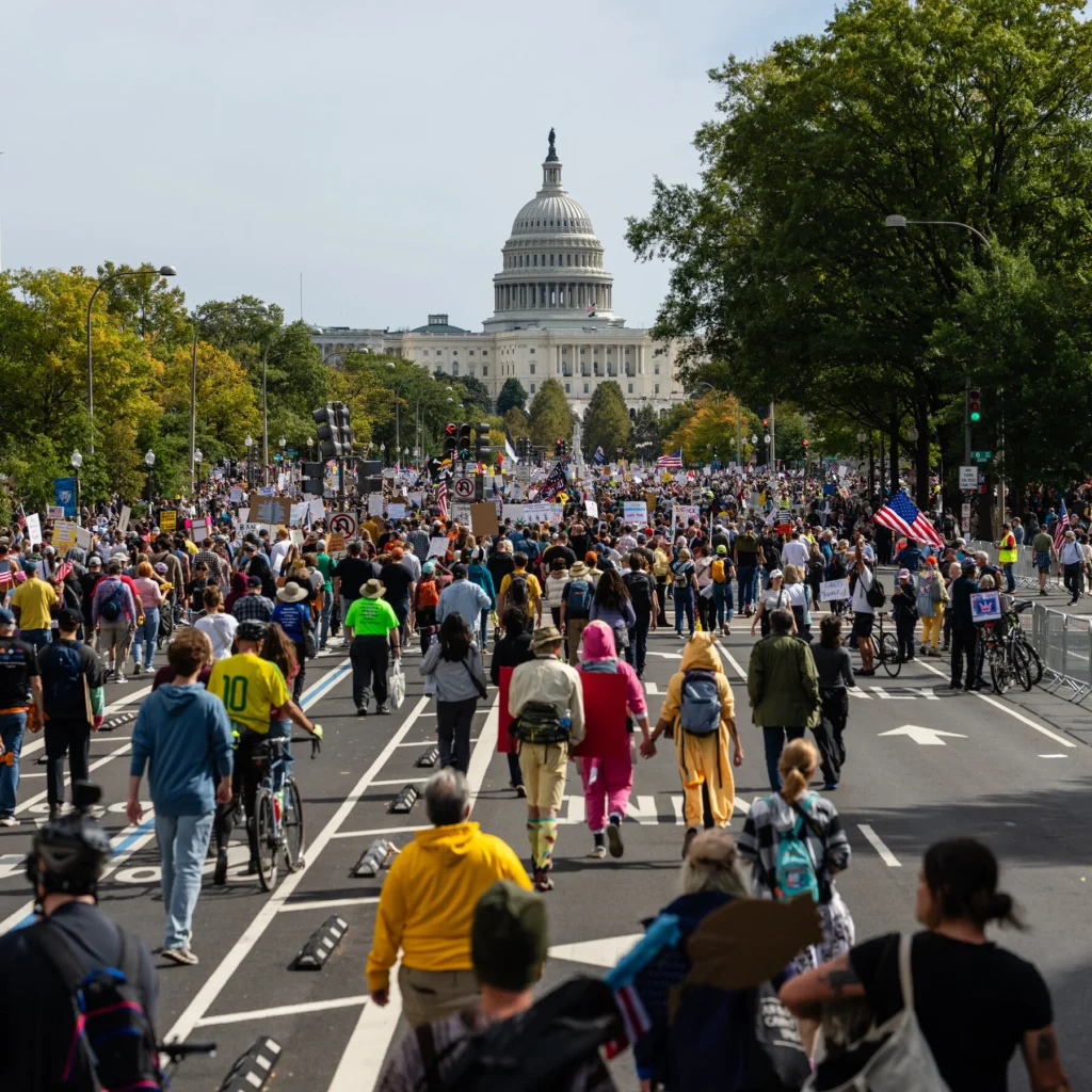 Scenes from the ‘No Kings’ Anti-Trump Protests in the U.S. and Europe