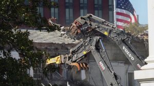 Trump celebrates White House demolition as new ballroom rises: ‘Music to my ears’
