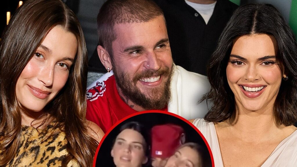 Justin And Hailey Bieber Hug Kendall Jenner and Sway During Concert