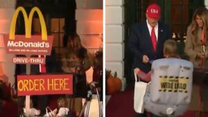 Donald and Melania Trump Hand Out Candy to Kids at White House for Halloween