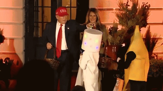 Trump strikes again with viral candy move during first Halloween back at White House