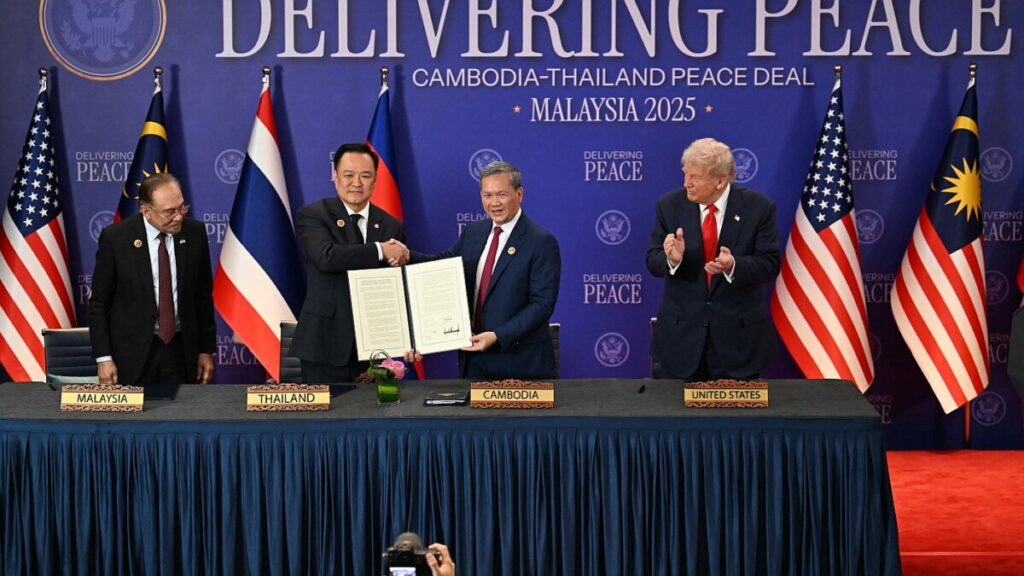 Trump attends ceasefire ceremony with Thailand and Cambodia during Malaysia visit