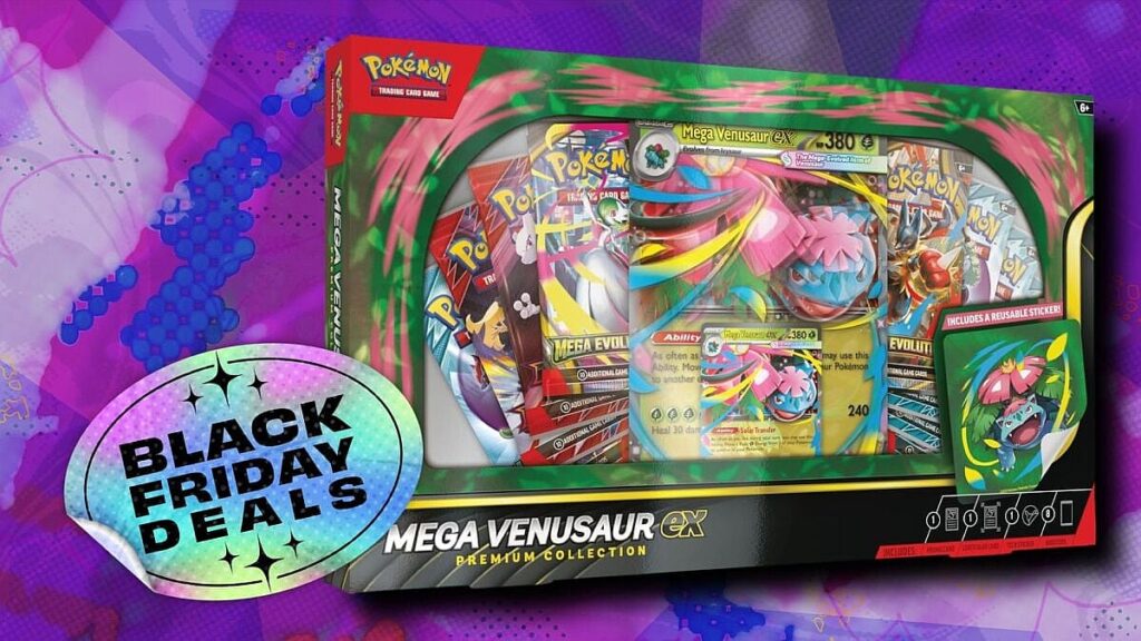 Preorder the Pokémon TCGs Mega Venusaur ex Premium Collection Box at market value in the Amazon Black Friday sale