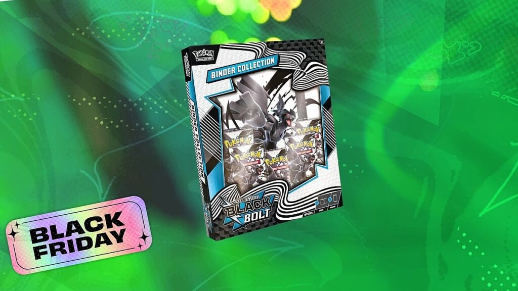 The Pokémon TCG Scarlet and Violet Black Bolt Binder Box has dropped in price in Amazons Black Friday sale