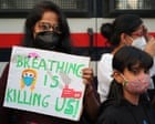 ‘I can’t breathe in this city’: inaction over Delhi’s suffocating pollution sparks rare protest