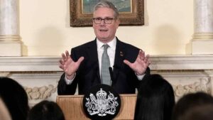 Prime minister aims to reassure UK plc of government’s stability