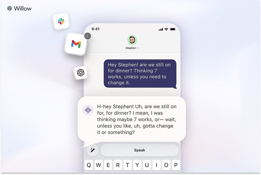 Willow’s voice keyboard lets you type across all your iOS apps — and actually edit what you said