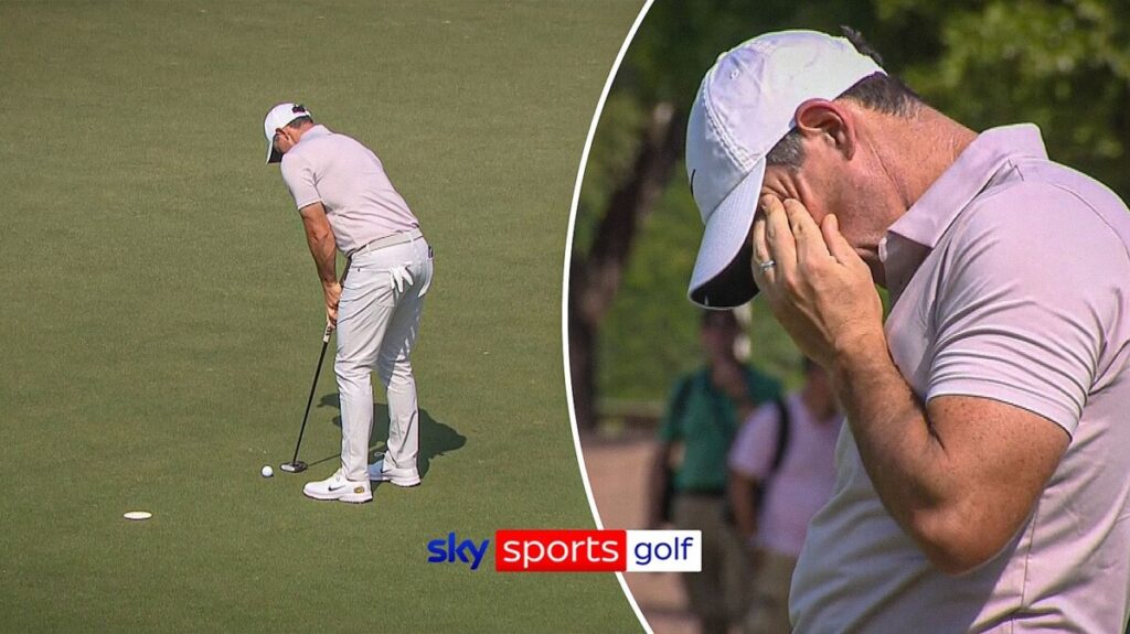 ‘Just a drop in concentration!’ | McIlroy MISSES tiny putt in chase for Dubai title!