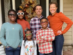 Our ‘anything goes’ Thanksgiving potluck keeps it low-stress. Last year, we had tacos, and this year, someone’s bringing chicken wings.