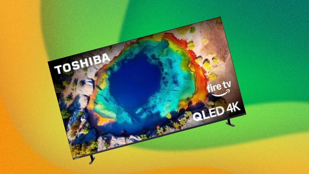 This absolutely massive 75” TOSHIBA QLED 4K Smart TV is half off this weekend