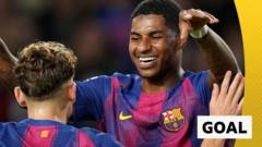 ‘Thunderous finish!’ – Rashford scores great goal for Barcelona