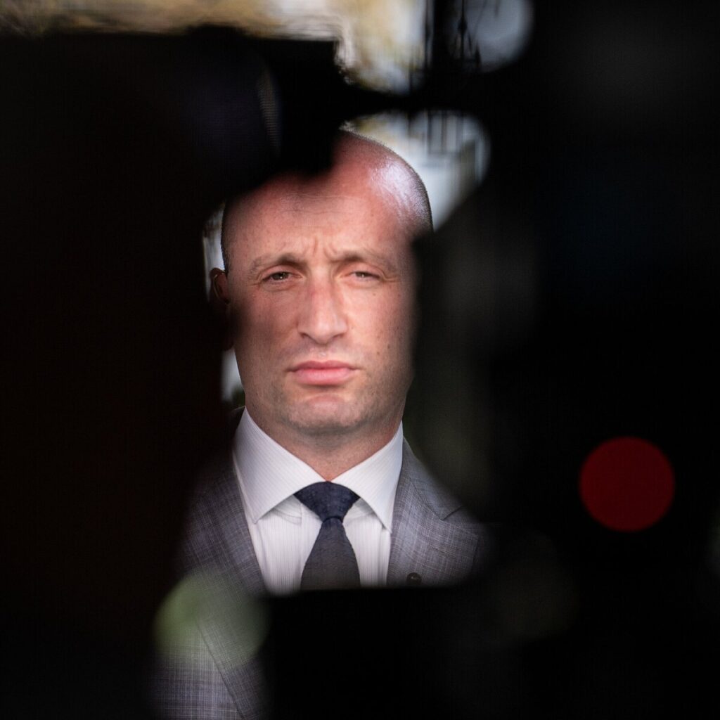 The Battle Over an Activist Who Protested Stephen Miller Near His Virginia Home