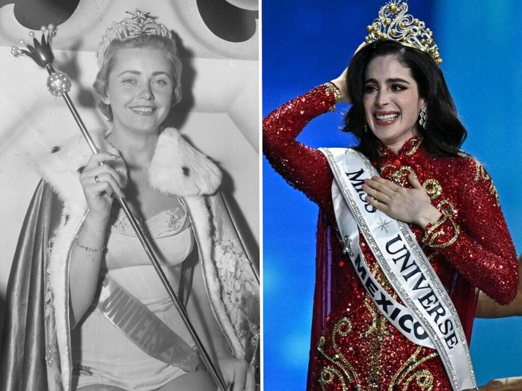 Photos show how the winning gowns from the Miss Universe pageant have changed through the years