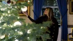 Watch: Melania Trump reveals Christmas decorations, Lego portrait of president