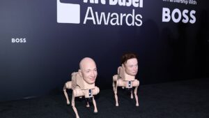 Beeples billionaire robot dogs — Musk, Zuckerberg, and Bezos — are pure nightmare fuel