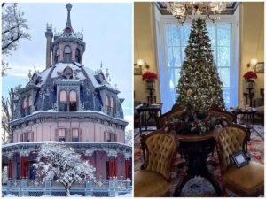 Look inside the Armour-Stiner Octagon House, an ornate 19th-century mansion in New York, decorated for the holidays