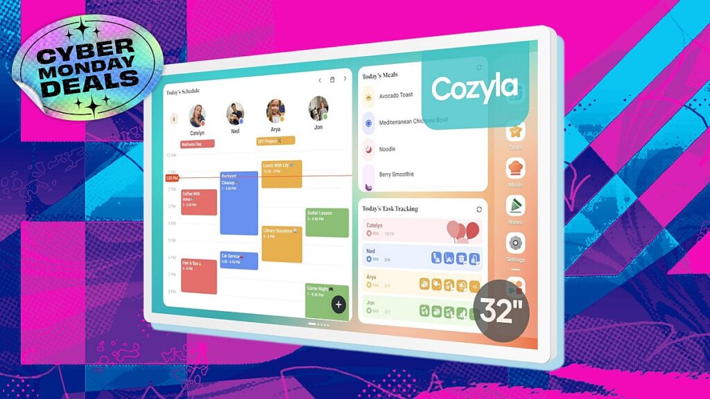 I use the Coyzla Digital Calendar to meal plan. Its now on sale for Cyber Monday at Amazon.